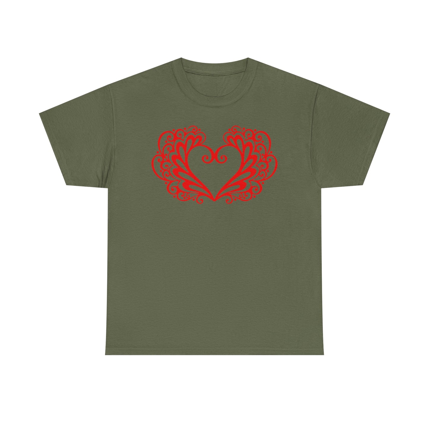 Heart Swirl Graphic Tee — Romantic Red Heart Couple T‑Shirt (Unisex Limited Edition)