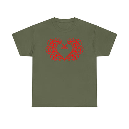 Heart Swirl Graphic Tee — Romantic Red Heart Couple T‑Shirt (Unisex Limited Edition)
