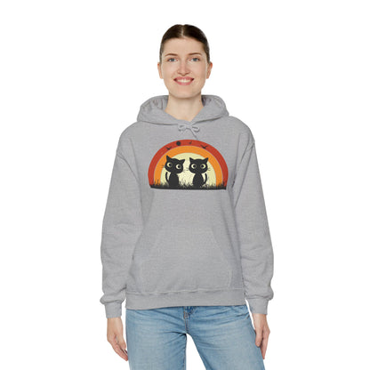 Retro Cat Rainbow Hoodie - Women's Hoodies