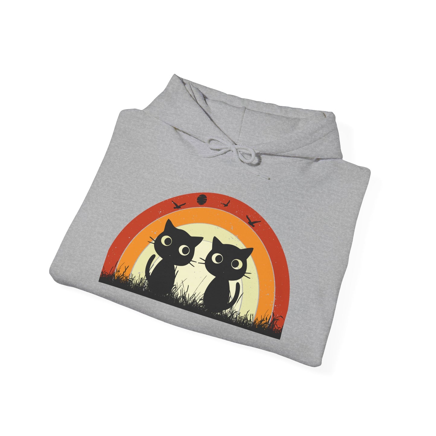 Retro Cat Rainbow Hoodie - Women's Hoodies