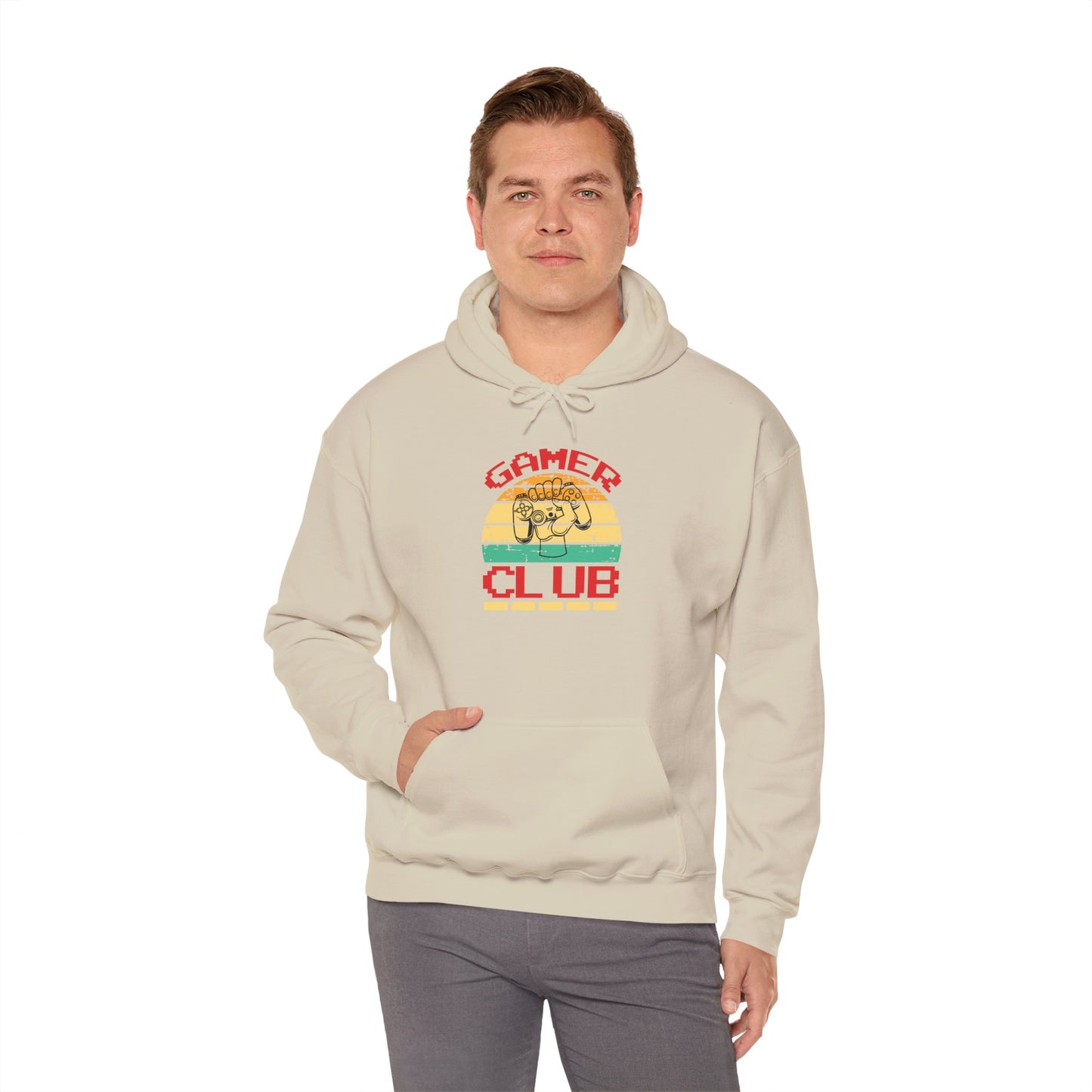 Gamer Club with Controller Design Men's Hoodie