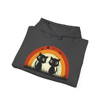 Retro Cat Rainbow Hoodie - Women's Hoodies