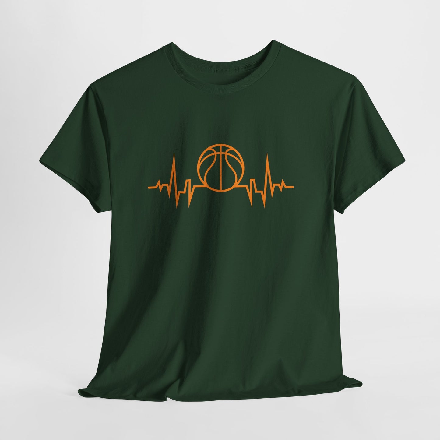 Basketball Heartbeat Tee — Basketball Pulse Graphic T-Shirt
