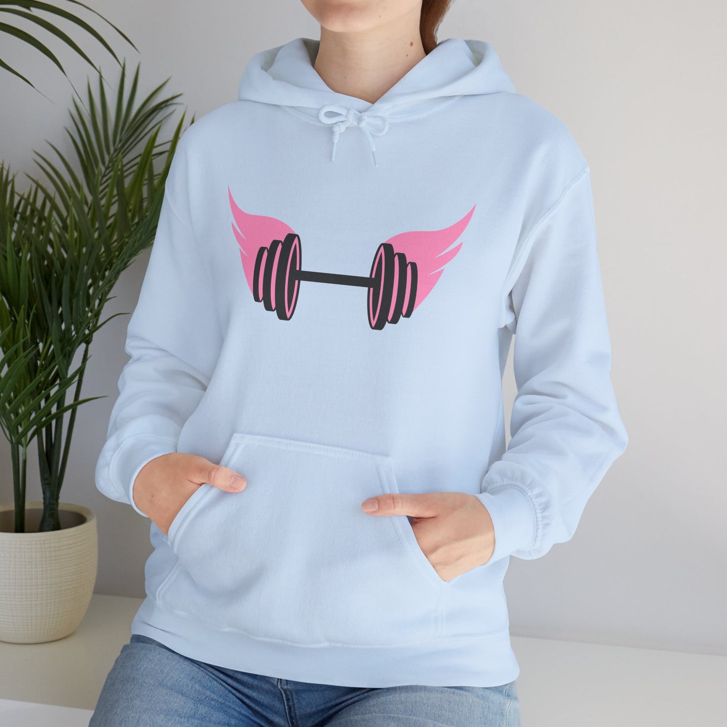 Women's Hoodie - Strong Barbell With Wings