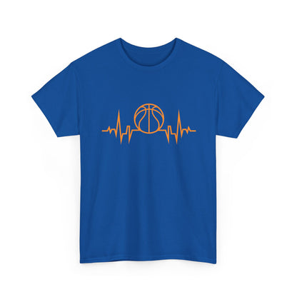 Basketball Heartbeat Tee — Basketball Pulse Graphic T-Shirt