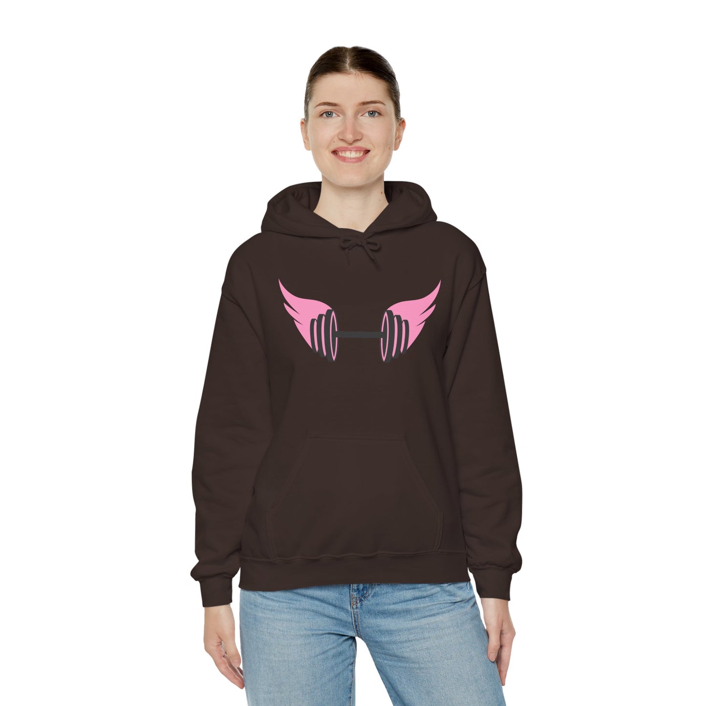 Women's Hoodie - Strong Barbell With Wings