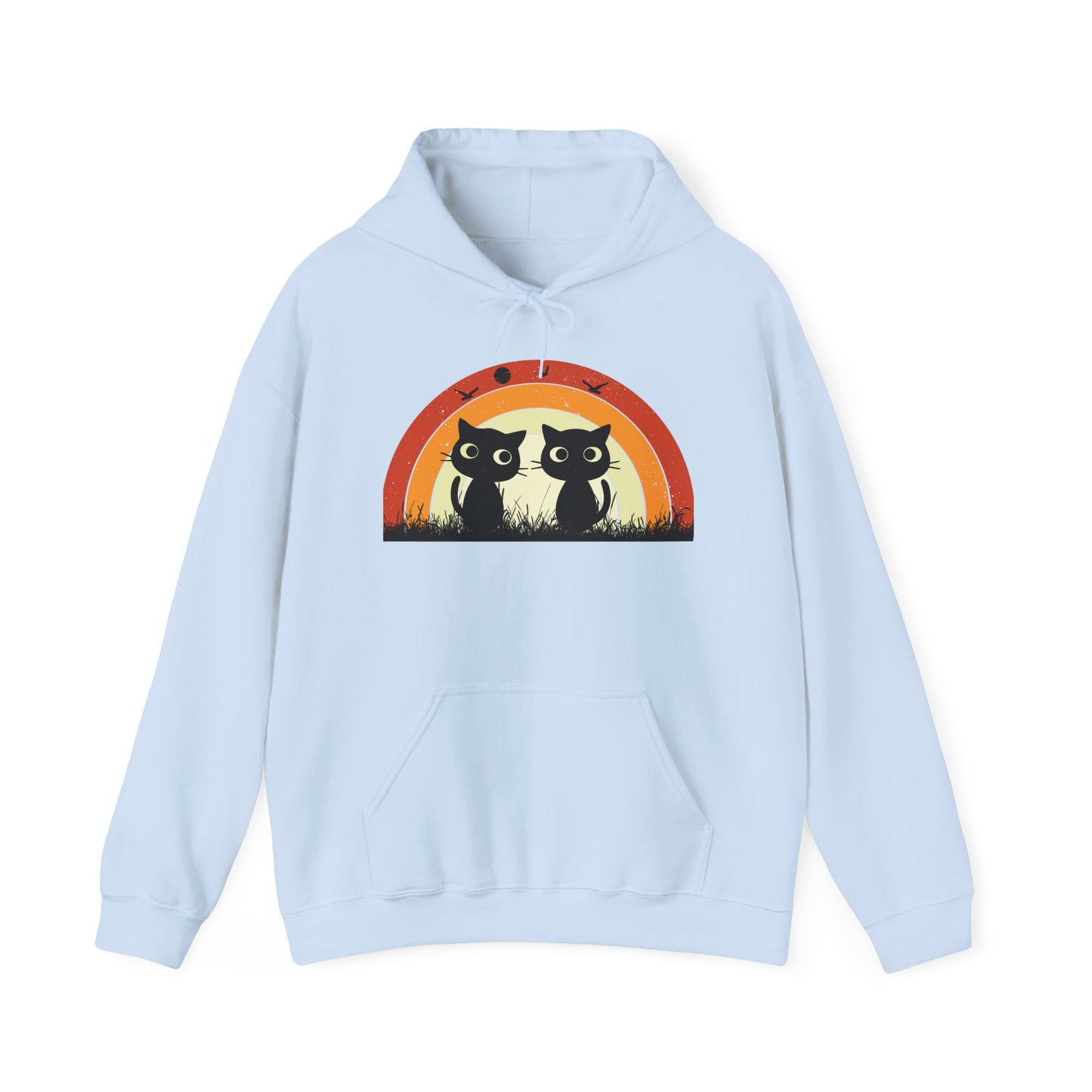 Retro Cat Rainbow Hoodie - Women's Hoodies