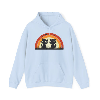 Retro Cat Rainbow Hoodie - Women's Hoodies