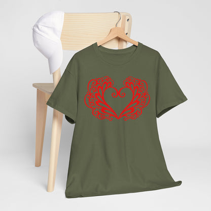 Heart Swirl Graphic Tee — Romantic Red Heart Couple T‑Shirt (Unisex Limited Edition)