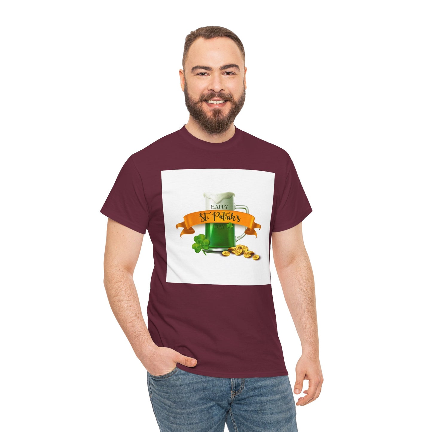 Unisex St. Patrick's Day Tee — 'Happy St. Patrick's' Beer Mug & Gold Coins Design (Limited Edition)